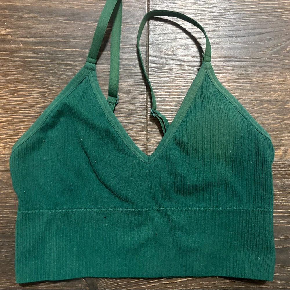 Green Ribbed Top